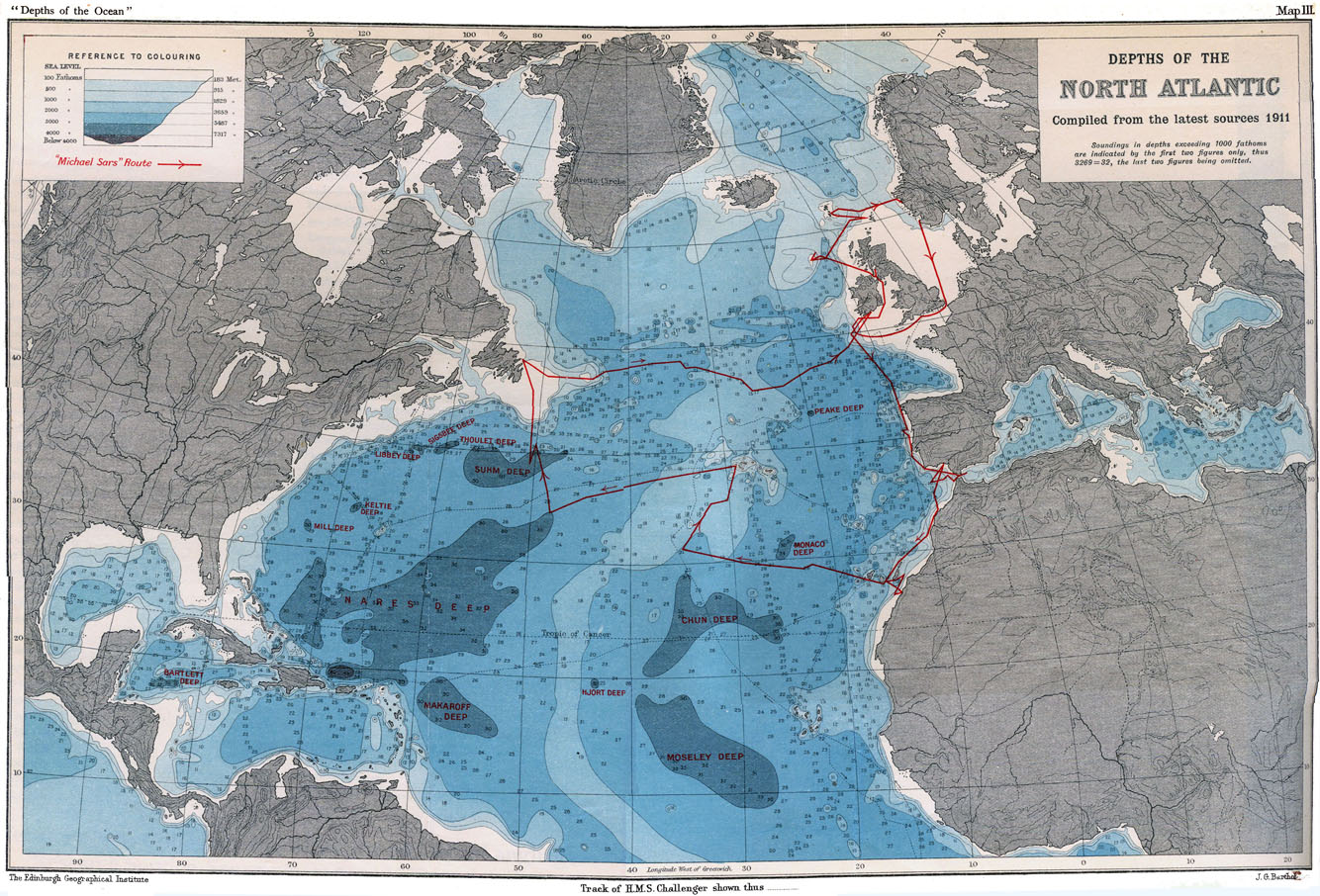 Atlantic Ocean Map Depth Chart 